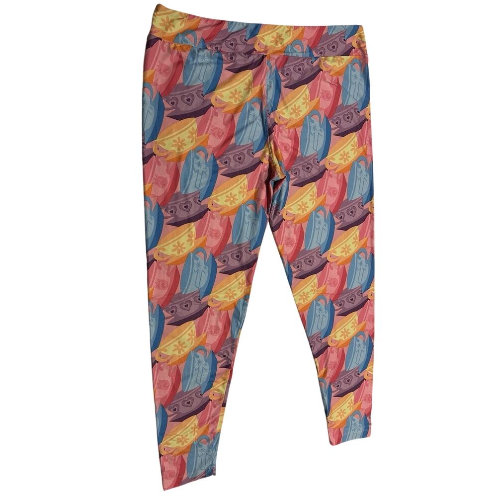 Disney Parks Alice In Wonderland Teacups Leggings Pants Women’s Size XLarge